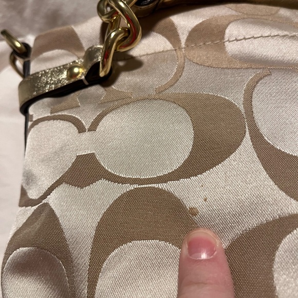 Coach Brooke Sateen Signature Shoulder Bag in khaki and gold - Picture 6 of 10